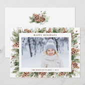 Kerstwinter Botanische feestdag Kaart (Voorkant / Achterkant)