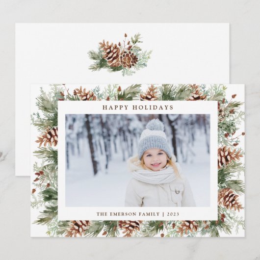 Kerstwinter Botanische feestdag Kaart (Voorkant / Achterkant)