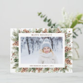 Kerstwinter Botanische feestdag Kaart (Staand voorkant)