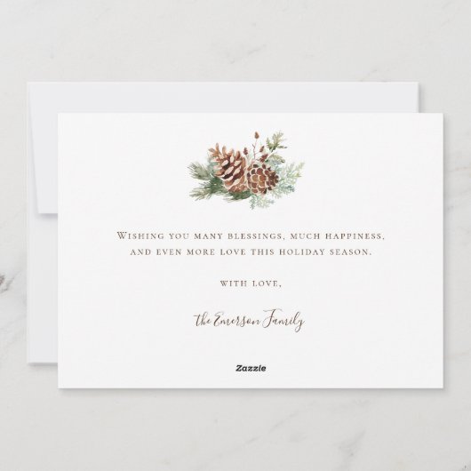 Kerstwinter Botanische feestdag Kaart (Achterkant)