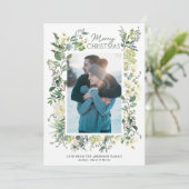 Kerstwinter Botanische Waterverf Feestdagenkaart (Staand voorkant)