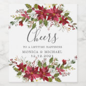 Kerstwinter BRUILOFT Gepersonaliseerde "proost" Wijn Etiket (Enkel label)