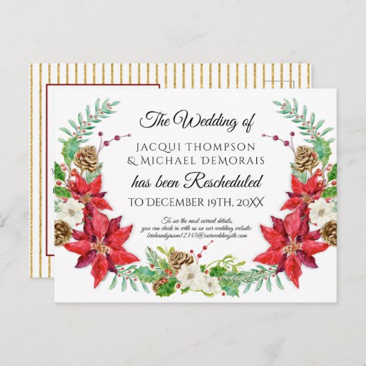 Kerstwinter bruiloft uitgesteld Verschuiven Briefkaart (Voorkant / Achterkant)