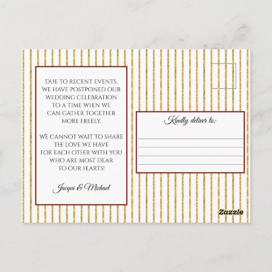 Kerstwinter bruiloft uitgesteld Verschuiven Briefkaart (Achterkant)