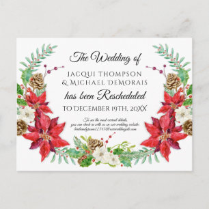 Kerstwinter bruiloft uitgesteld Verschuiven Briefkaart