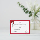 Kerstwinter bruiloft uitnodiging RSVP Informatiekaartje (Staand voorkant)