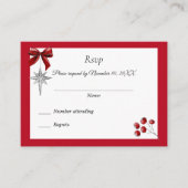 Kerstwinter bruiloft uitnodiging RSVP Informatiekaartje (Voorkant)