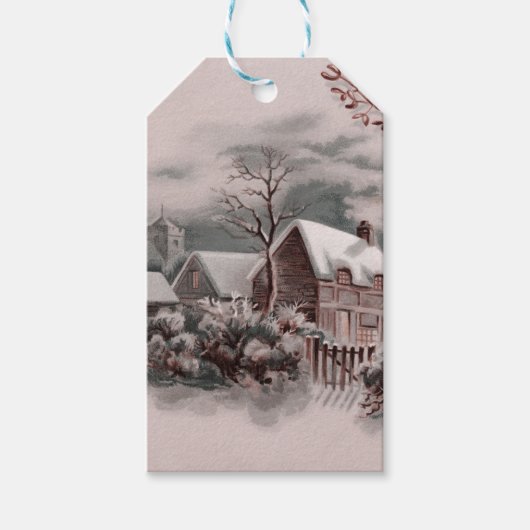 kerstwinter cadeaulabel (Voorkant)
