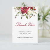 Kerstwinter Dank je kaart, trouwkaart RSVP Kaartje (Staand voorkant)