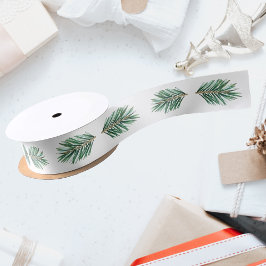 Kerstwinter delicate pijnboomtakken satijnen lint