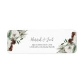 Kerstwinter dennen bruiloft retour adres etiket (Voorkant)