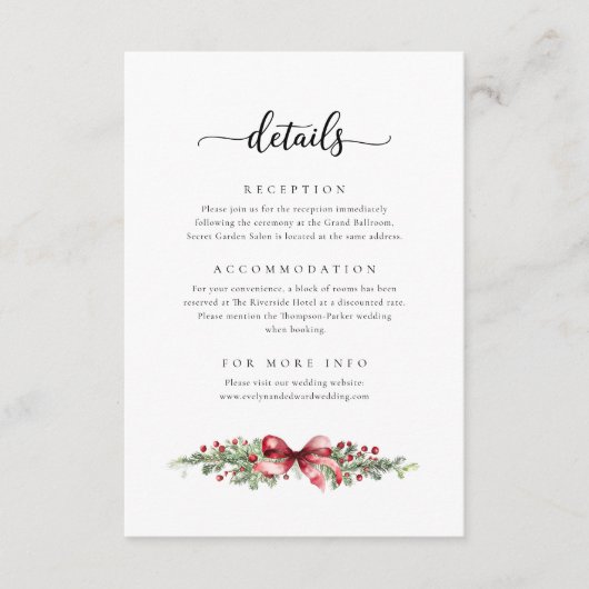 Kerstwinter Details Behuizing Kaart (Voorkant)