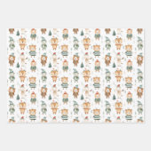 Kerstwinter dieren in truien inpakpapier vel (Voorkant 3)