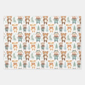 Kerstwinter dieren in truien inpakpapier vel (Voorkant 2)