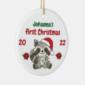 Kerstwinter, eerste kerstdag, baby's keramisch ornament (Rechts)