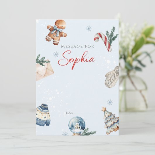 Kerstwinter Eerste Verjaardag Party Time Capsule Kaart (Staand voorkant)