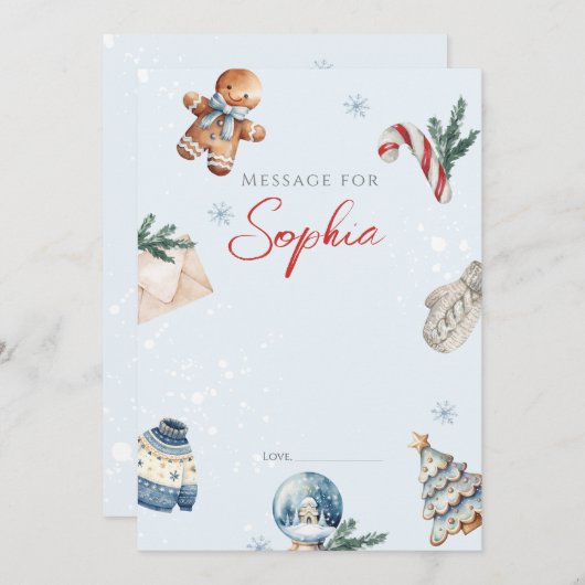 Kerstwinter Eerste Verjaardag Party Time Capsule Kaart (Voorkant / Achterkant)