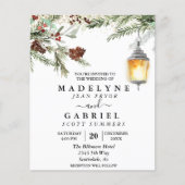 Kerstwinter Elegant Pine Drop Black Wedding Flyer (Voorkant)