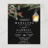 Kerstwinter Elegant Pine Drop Black Wedding Flyer (Voorkant)