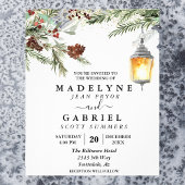 Kerstwinter Elegant Pine Drop Black Wedding Flyer