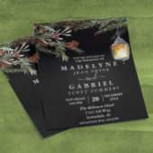 Kerstwinter Elegant Pine Drop Black Wedding Flyer