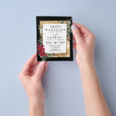 Kerstwinter Elegant Poinsettia Gold Weddenschap Flyer (Hand)