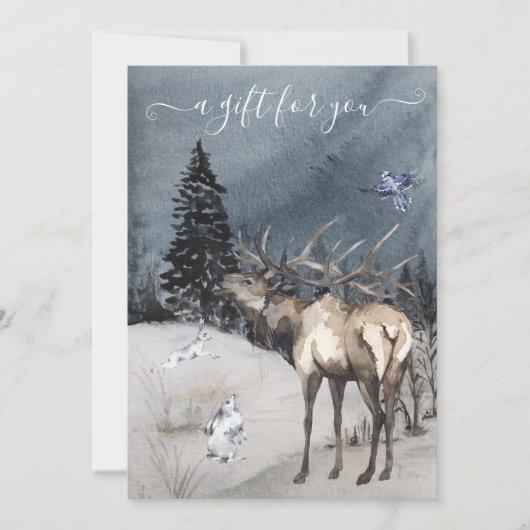 kerstwinter Elk scene (Voorkant)