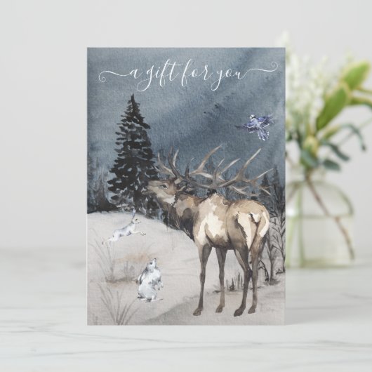 kerstwinter Elk scene (Staand voorkant)