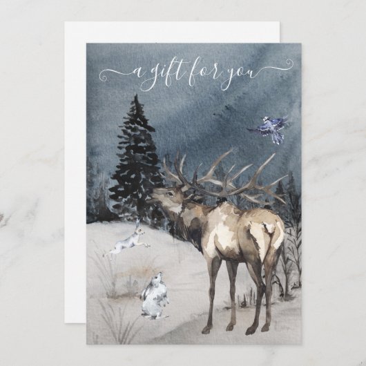 kerstwinter Elk scene (Voorkant / Achterkant)