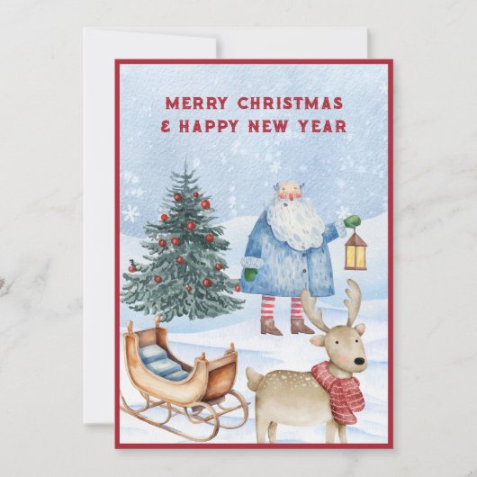 kerstwinter feestdagenkaart (Voorkant)