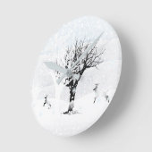 Kerstwinter — feiale tale Fantasy Snowy Land Ronde Klok (Hoek)