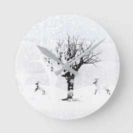 Kerstwinter — feiale tale Fantasy Snowy Land Ronde Klok