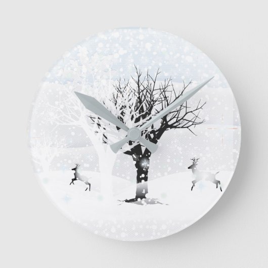 Kerstwinter — feiale tale Fantasy Snowy Land Ronde Klok (Voorkant)