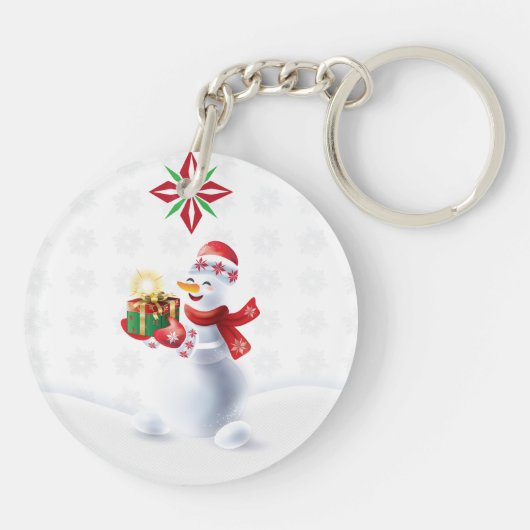 Kerstwinter — feiale tale Fantasy Snowy Land Sleutelhanger (Achterkant)