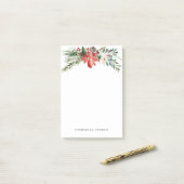 Kerstwinter Floral Briefpapier Post-it® Notes (Op bureau)