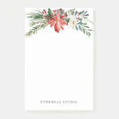 Kerstwinter Floral Briefpapier Post-it® Notes (Voorkant)