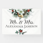 Kerstwinter Floral Mr. & Mrs Wedding Banner (Horizontaal)