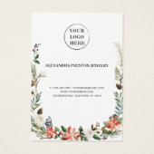 Kerstwinter Floral oorbel Visitekaartje (Achterkant)
