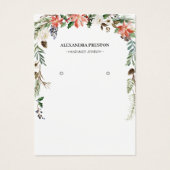 Kerstwinter Floral oorbel Visitekaartje (Voorkant)