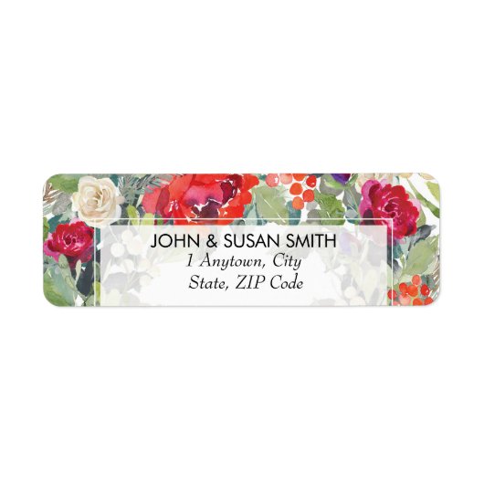 kerstwinter floral return address labels (Voorkant)