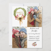 Kerstwinter Foto Save the Date Kaart (Voorkant)