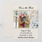 Kerstwinter Foto Save the Date Kaart (Voorkant / Achterkant)
