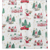 Kerstwinter Gnome Merry Bright Tree Red Truck Douchegordijn (Voorkant)