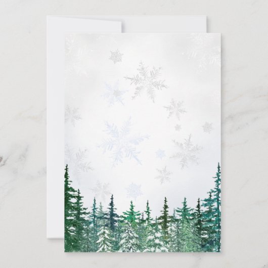 Kerstwinter groen baby shower kaart (Achterkant)