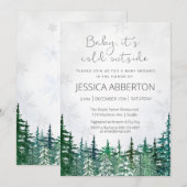 Kerstwinter groen baby shower kaart (Voorkant / Achterkant)