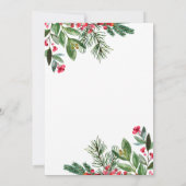 Kerstwinter groen baby shower kaart (Achterkant)