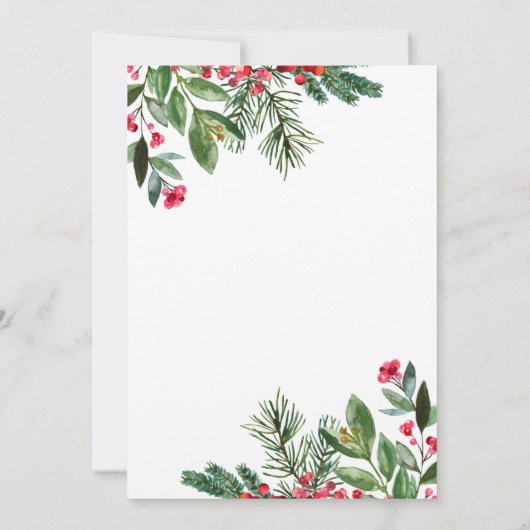 Kerstwinter groen baby shower kaart (Achterkant)