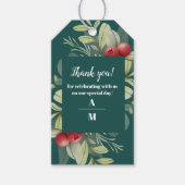 Kerstwinter groen bruiloft cadeaulabel (Voorkant)