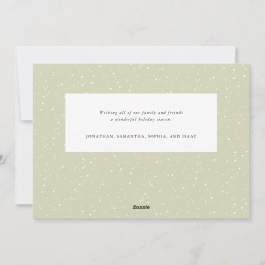 Kerstwinter groen Fotobericht Feestdagenkaart (Achterkant)