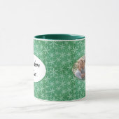 Kerstwinter: groene foto mok (Midden)